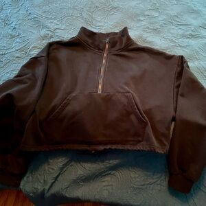 New Black cropped zip neck sweatshirt~never worn